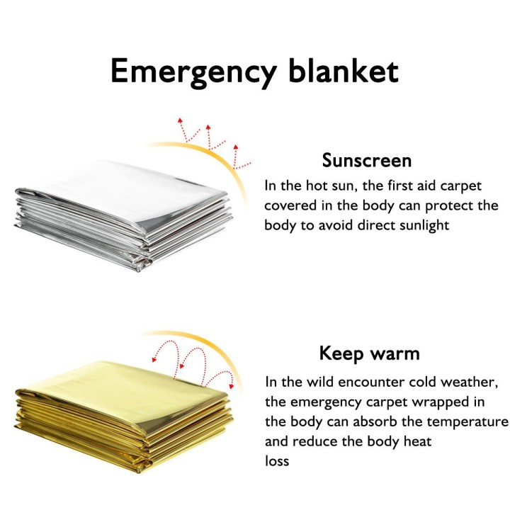 10 Couverture de survie thermique urgence Kit de premier secour eclats antivols - 3