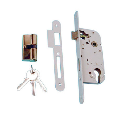 Cerradura para empotrar para puerta + cilindro 2 llaves cierres empotrables para puertas + cilindros 2 llaves cierres cogex - 3