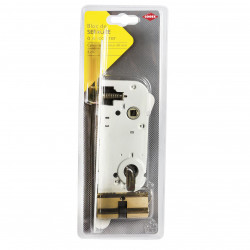 Serratura da incasso per porta + cilindro 3 chiavi serrature manuali protezione apertura cogex - 1