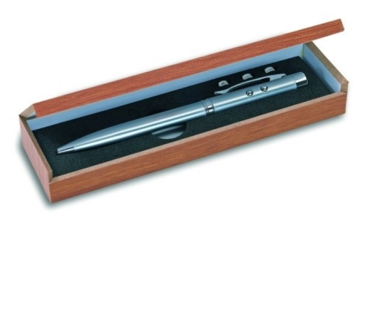 Pluma laser rojo apuntador electronico lampara led lazer caja madera regalo 143.1651 ippag - 3
