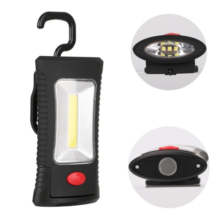 Lampe Torche magnetique 3w cob + 3 LED Baladeuse eclairage lumiere 2 en 1 eclats antivols - 9