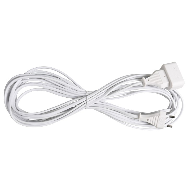 Prolongateur rallonge electrique 10m blanc 488051 cordon secteur 6a 2 x 0.75 cogex - 1