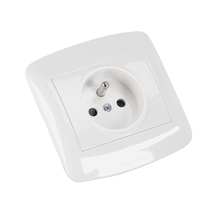 Prise electrique encastrable 2p+t 16a 220v Blanc 484739 cogex - 4