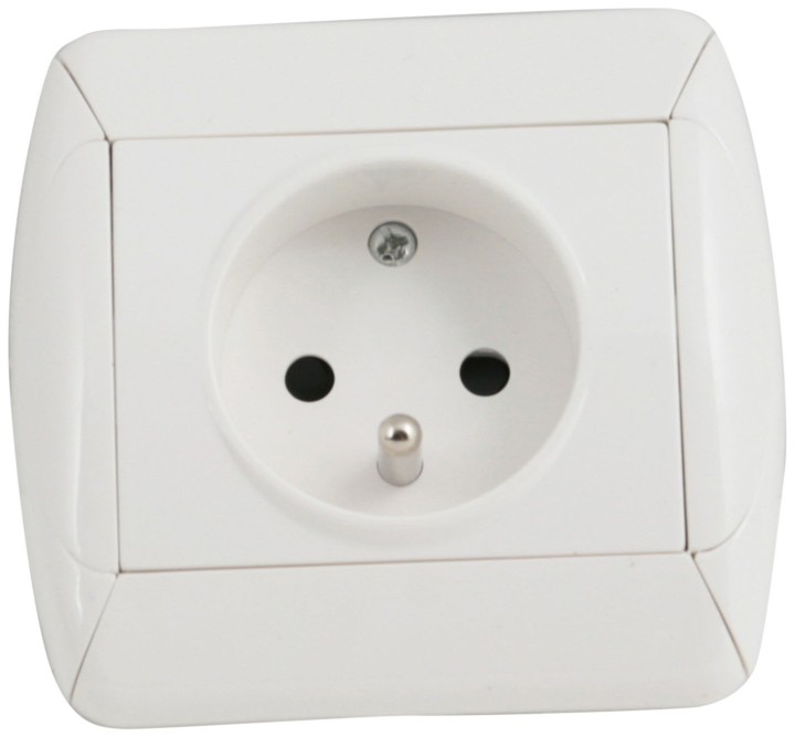 Prise electrique encastrable 2p+t 16a 220v Blanc 484739 cogex - 1