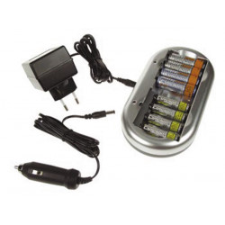 Carica batterie nimh nicd batteria ricaricabile o accumulatore mh aa aaa hr6 hr03 vl9878 presa accendisigari jr  international -