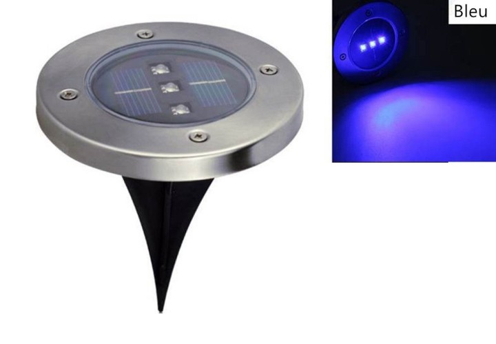 Blu Solar Powered 3 LED Solar Light Outdoor LED Garden Light Prato Path Yard Fence in acciaio inox sepolto lampada interrata ecl