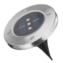 Blue Solar Powered 3 LED Solar Light Outdoor LED Garden Light Lawn Path Yard Fence Stainless Steel Buried Inground Lamp eclats a
