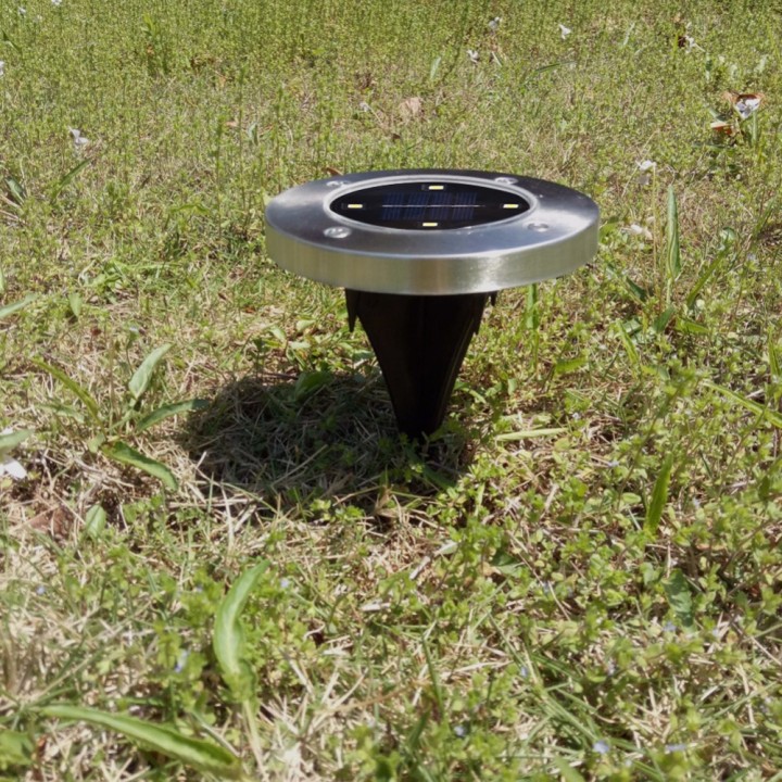 1pc Solar Powered 4LEDs Solar Light Outdoor LED Garden Light Lawn Path Patio valla de acero inoxidable Buried Inground Lamp ecla