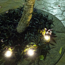 2pc Solar Powered 4LEDs Solar Light Outdoor LED Garden Light Lawn Path Yard Fence Stainless Steel Buried Inground Lamp eclats an