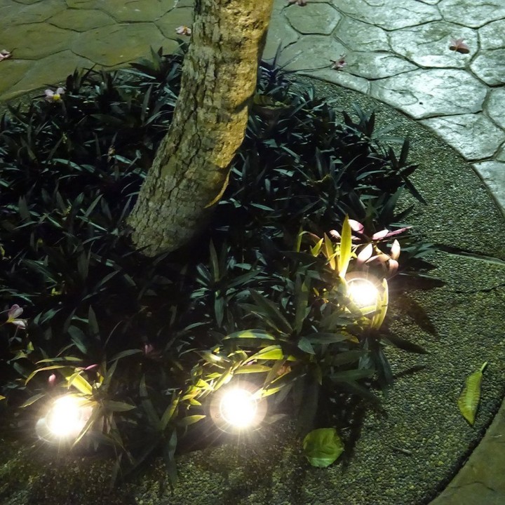 2pc Solar Powered 4LEDs Solar Light Outdoor LED Garden Light Lawn Path Patio valla de acero inoxidable Buried Inground Lamp ecla