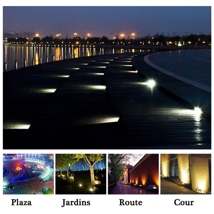 2pc Solar Powered 4LEDs Solar Light Outdoor LED Garden Light Lawn Path Patio valla de acero inoxidable Buried Inground Lamp ecla