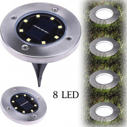 8 LED Solar Powered Seped Light Lampada da terra Outdoor Path Way Garden Decking sensore automatico Acciaio inox 8 ore eclats an