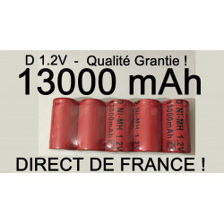 1 Pile LR20 R20 d batterie accu rechargeable 1.2V Ni-MH 13000mAh eclats antivols - 1