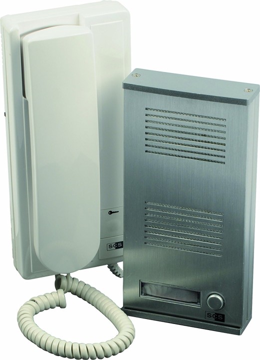 Kit portier audio façade métallique Pose en applique 2 Fils intégral eclats antivols - 1