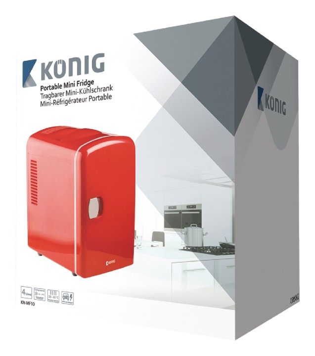Mini refrigerador portátil 50 W 4 l Rojo eclats antivols - 5