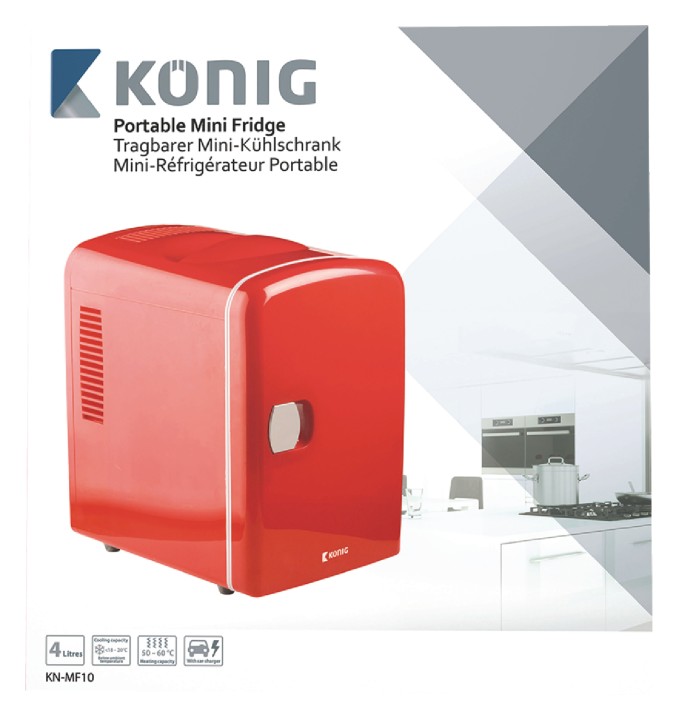 Mini refrigerador portátil 50 W 4 l Rojo eclats antivols - 6