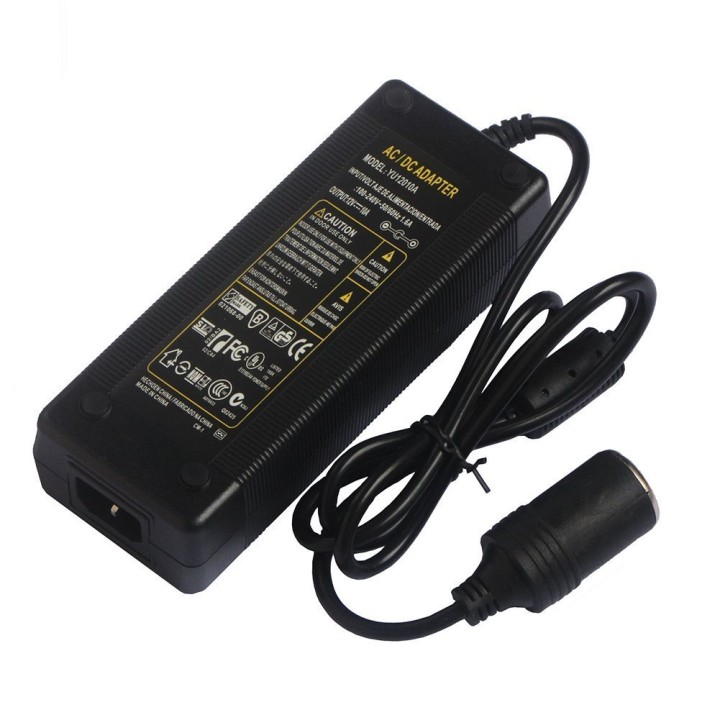 Alimentatore Presa accendisigari 110V 220V 12V 10A 120W Alimentazione eclats antivols - 5