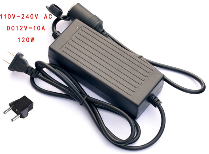 Alimentatore Presa accendisigari 110V 220V 12V 10A 120W Alimentazione eclats antivols - 1