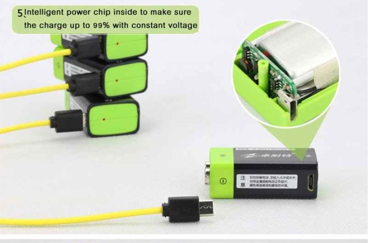 1 PZ ZNTER S19 9V 400mAh USB ricaricabile 9V Lipo batteria per RC Camera Accessori Drone eclats antivols - 4
