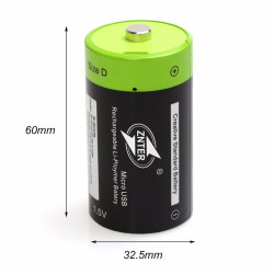 Batterie ZNTER 1.5V 4000mAh Micro USB ricaricabili D Lipo LR20 Batteria per RC Accessori drone eclats antivols - 1