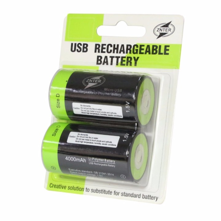ZNTER 1.5V 4000mAh Battery Micro USB Rechargeable Batteries D Lipo LR20 Battery For RC eclats antivols - 3