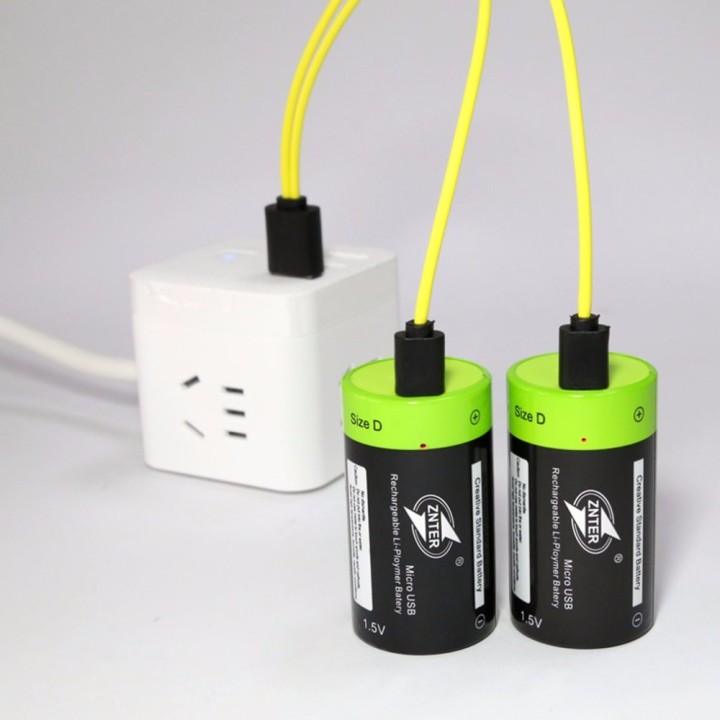 ZNTER 1.5V 4000mAh Battery Micro USB Rechargeable Batteries D Lipo LR20 Battery For RC eclats antivols - 4