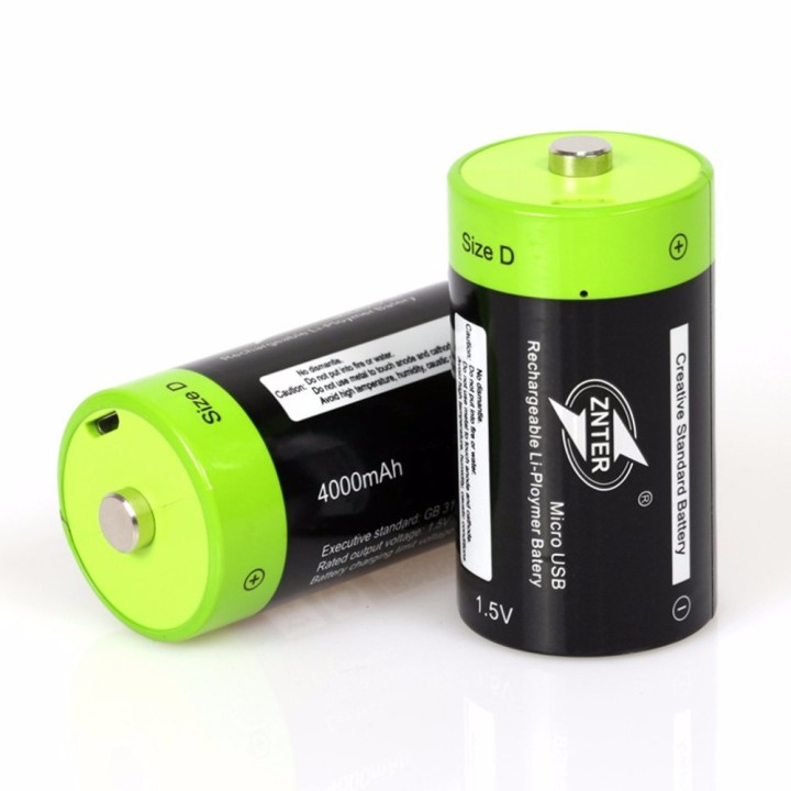 ZNTER 1.5V 4000mAh Batería Baterías Recargables Micro USB D Lipo LR20 Batería para Accesorios de Cámara RC Drone eclats antivols