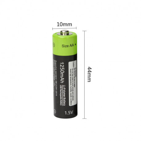 1.5V AA 1250mAh batería recargable del li-polímero micro USB que carga las baterías 1.5v eclats antivols - 6