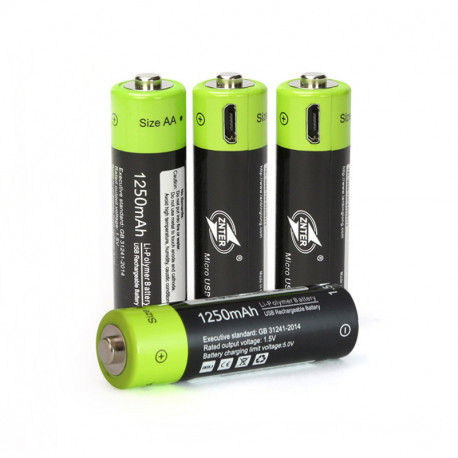4 pcs 1.5V AA 1250mAh li-polymer Rechargeable Battery micro usb charging  1.5v batteries