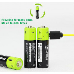 4 pcs 1.5V AA 1250mAh batería recargable del li-polímero micro USB que carga las baterías 1.5v eclats antivols - 5