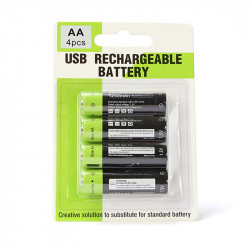 4 1.5V AA 1250mAh Li-Polymer-Akku Micro-USB-Ladegeräte 1,5 V Batterien eclats antivols - 7