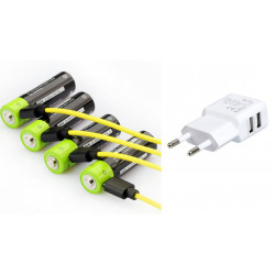 4 1.5V AA 1250mAh Li-Polymer-Akku Micro-USB-Ladegeräte 1,5 V Batterien eclats antivols - 8