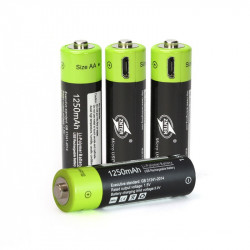 4 1.5V AA 1250mAh Li-Polymer-Akku Micro-USB-Ladegeräte 1,5 V Batterien eclats antivols - 2