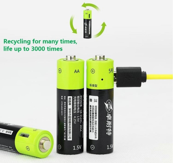 4 Batteria ricaricabile Li-polimeri Li-polimeri da 1,5 V AA micro-carica batterie 1.5 v eclats antivols - 4