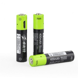1 batería recargable del polímero de litio 400mAh batería 1.5v aaa lr03 Znter micro usb li-polymer eclats antivols - 1
