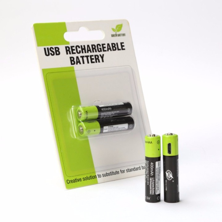 2 wiederaufladbare lithium-polymer-batterie 400mAh batterie 1,5 v aaa lr03 Znter micro usb li-polymer eclats antivols - 3