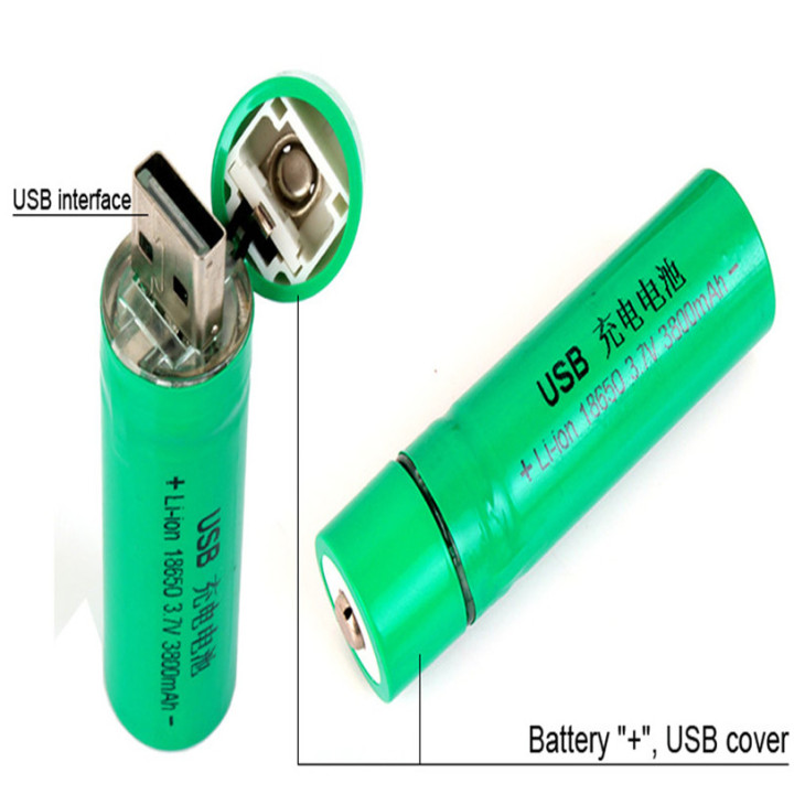 Batería recargable del Li-ion del USB de 1pc 18650 3.7V 3800mAh para la antorcha de la linterna eclats antivols - 2