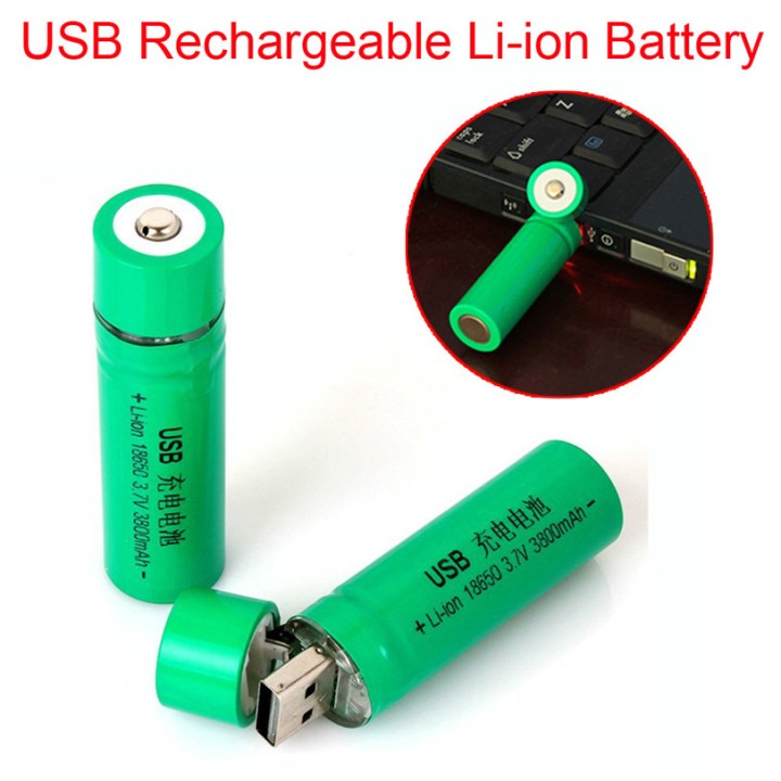 2 pc 18650 3,7 V 3800 mAh USB Wiederaufladbare Li-Ion Akku für Taschenlampe eclats antivols - 1