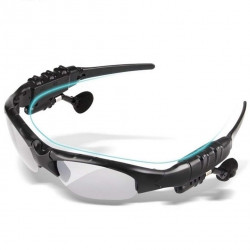 Bluetooth Sunglasses V1.2 Manos libres Headset Black para Smart Phone Tablet PC eclats antivols - 4