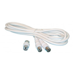 Tv cable 2m white with adapter 9.5 tv cable tv extension cord for tv jr international - 1