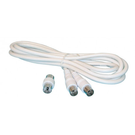 Tv cable 2m white with adapter 9.5 tv cable tv extension cord for tv