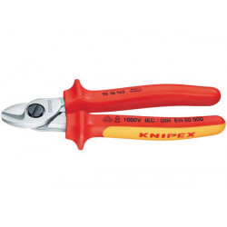 Cable shears chromeplated 165mm 1000v knipex - 1