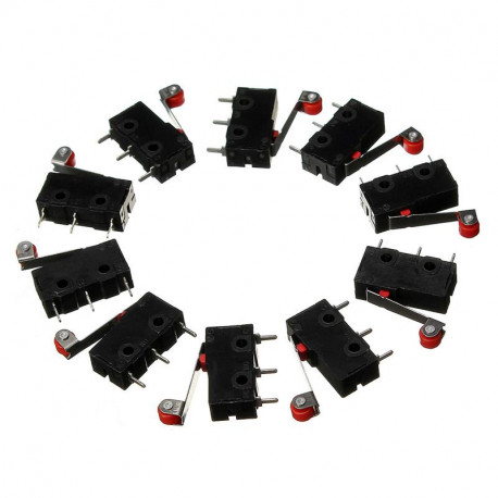 10 Stück Rollenhebel Arm PCB Terminals Micro Limit Normal Schließen / Öffnen Schalter KW12-3 schalter 5A eclats antivols - 11
