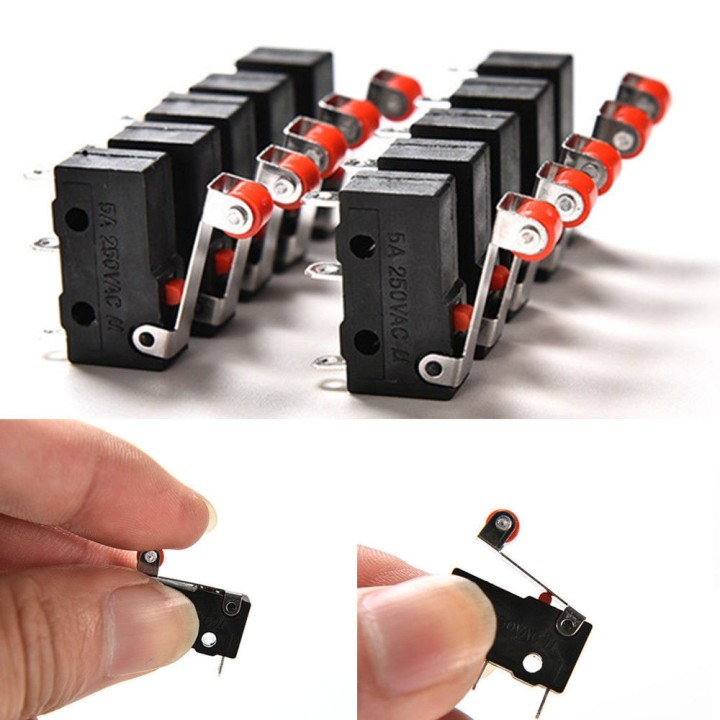 10 Pce Roller Lever Arm PCB Terminals Micro Limit Normal Close/Open Switch KW12-3 Switches 5A eclats antivols - 7