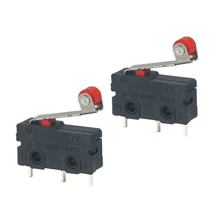 2 Pce Palanca de la palanca del rodillo Terminales de PCB Límite micro Interruptor de cierre / cierre normal eclats antivols - 2