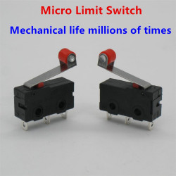 2 Pce Palanca de la palanca del rodillo Terminales de PCB Límite micro Interruptor de cierre / cierre normal eclats antivols - 5