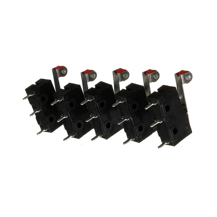 5 Stück Rollenhebel Arm PCB Terminals Micro Limit Normal Schließen / Öffnen Schalter KW12-3 schalter 5A eclats antivols - 8