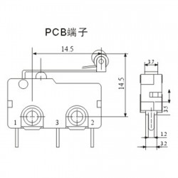 5 Pce Palanca de la palanca del rodillo Terminales de PCB Límite micro Interruptor de cierre / cierre normal eclats antivols - 6