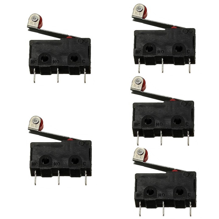 5 Pce Palanca de la palanca del rodillo Terminales de PCB Límite micro Interruptor de cierre / cierre normal eclats antivols - 7