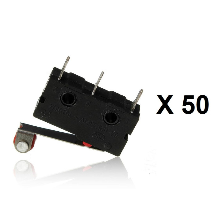 50 Pce Roller Lever Arm PCB Terminali Micro Limit Normale Chiusura / Apertura Interruttori KW12-3 Interruttori 5A eclats antivol